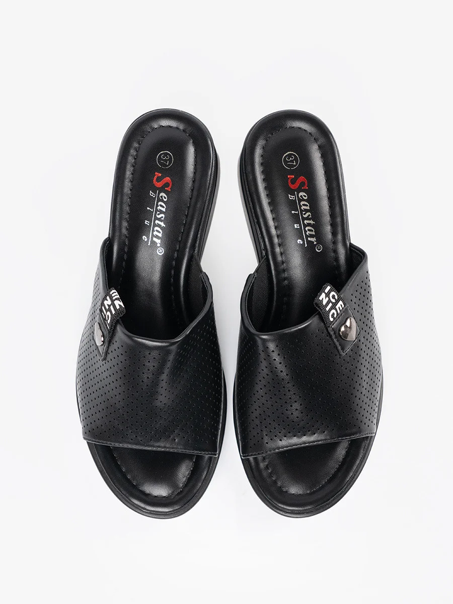 Vynikajúce čierne dámske ponožky s platformou 37