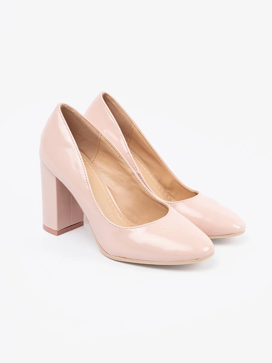 Luxusné ružové lodičky pre ženy na širokom podpätku 36