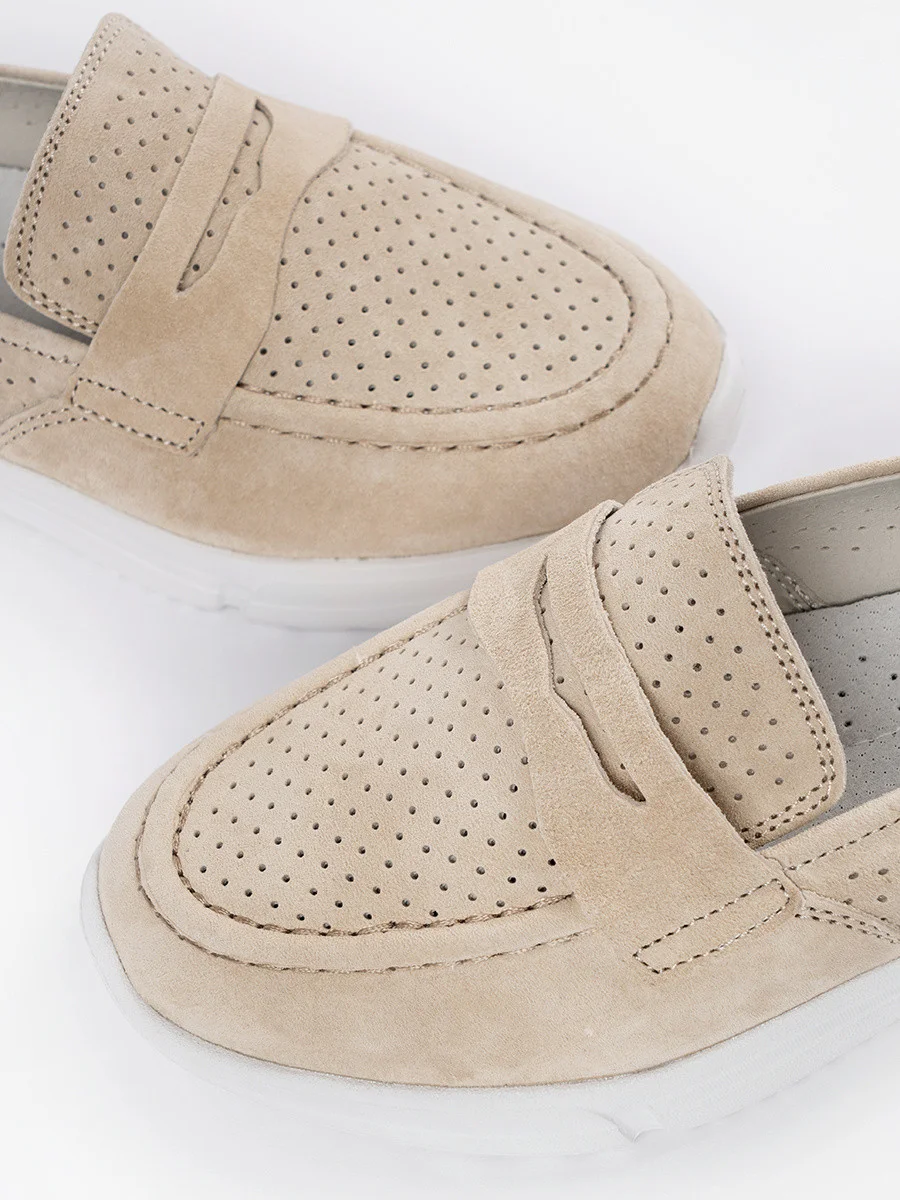 Originálne hnedé dámske mokasíny na platforme 36