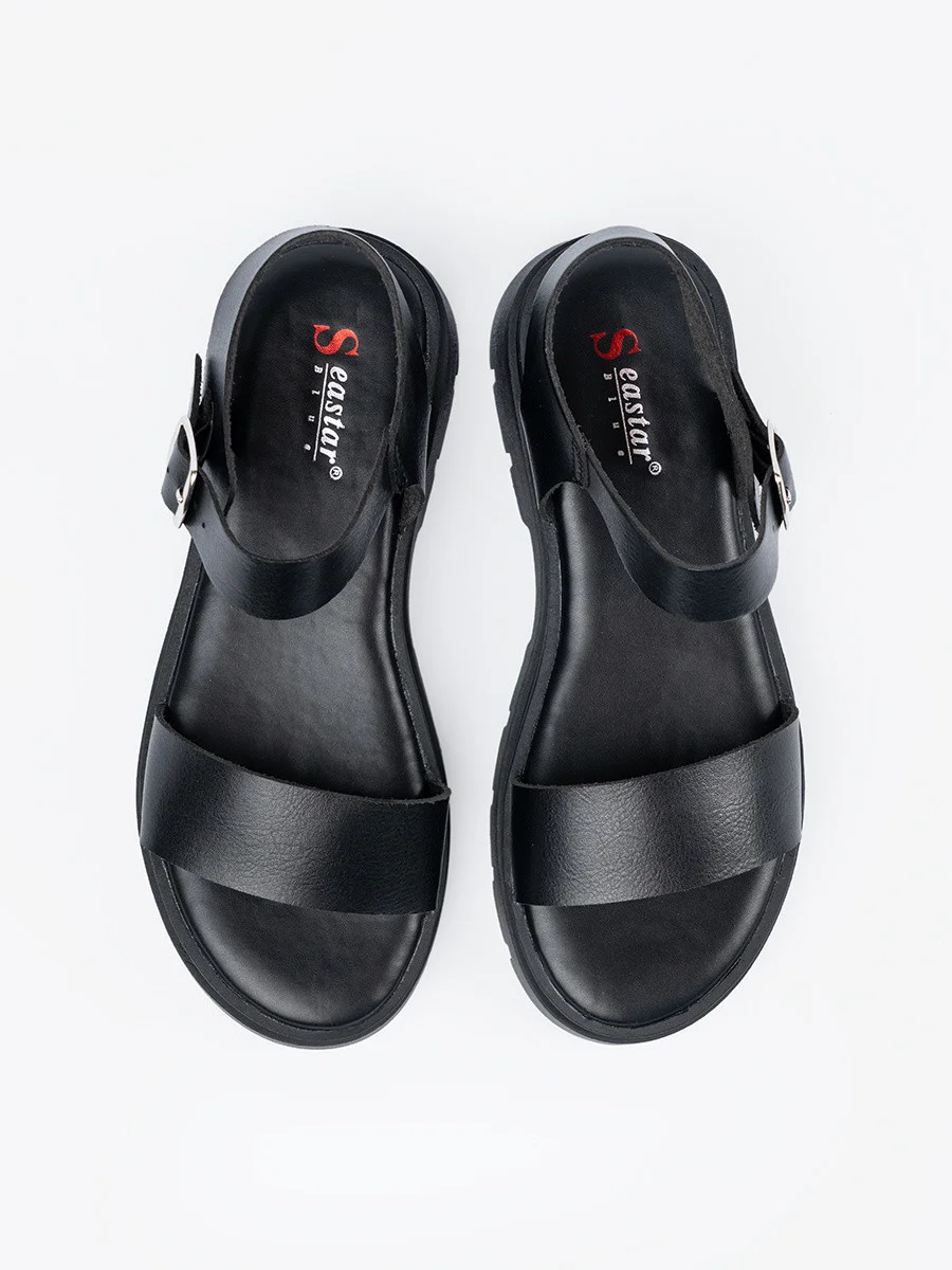 Pekné čierne dámske sandále na platforme 37