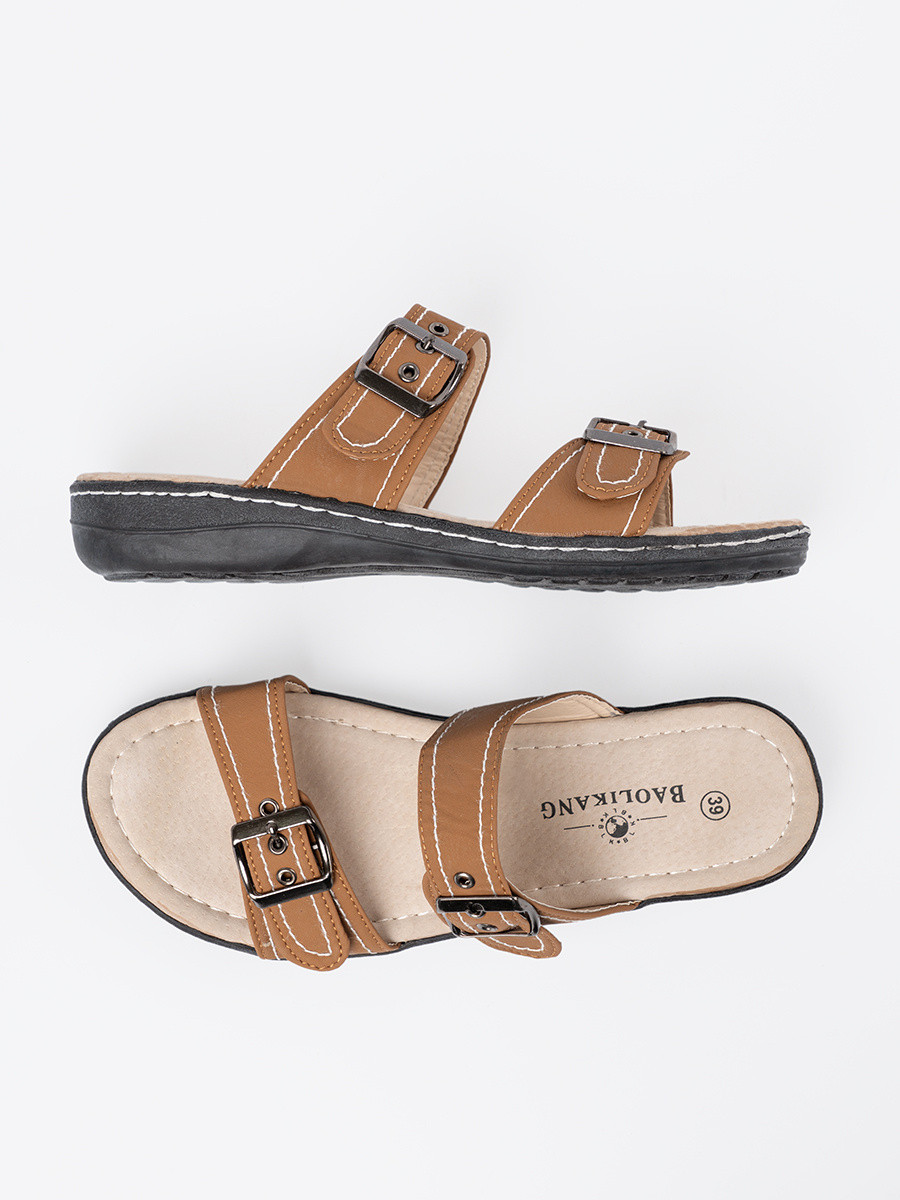 Pohodlné hnedé ponožky na plochom podpätku pre ženy 36