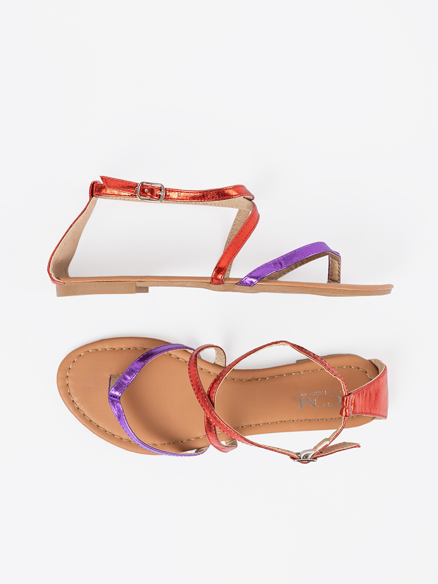 Pohodlné fialové sandále pre ženy bez podpätku 37