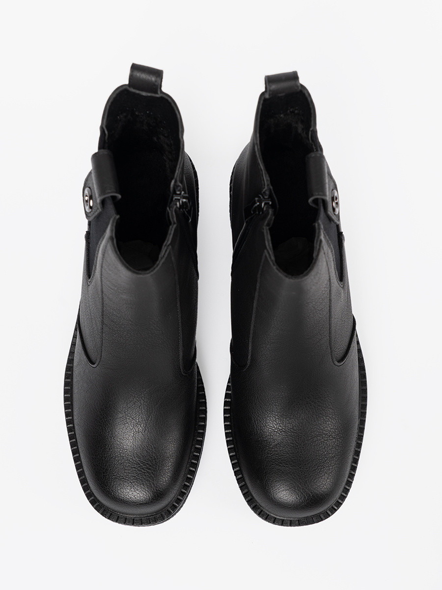 Exkluzívne dámske čierne členkové topánky platforma 36