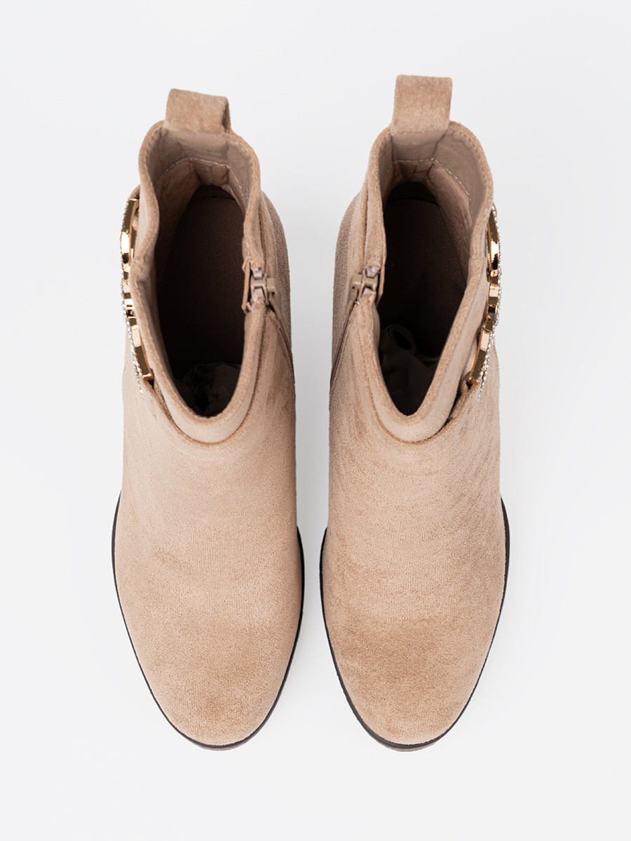 Luxusné hnedé členkové topánky pre ženy na klin 36