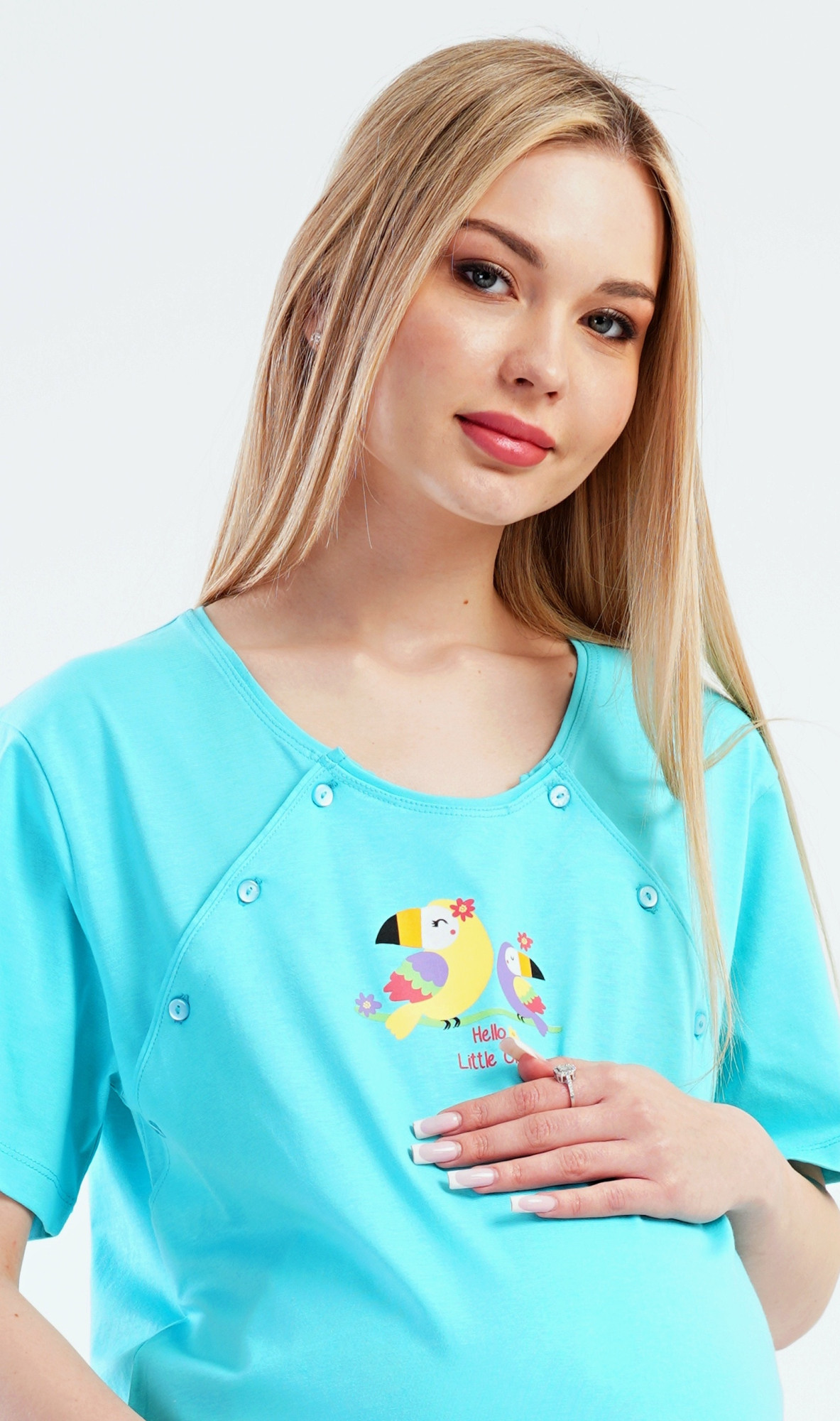 Dámska nočná košeľa Materstvo Parrot mentolová S