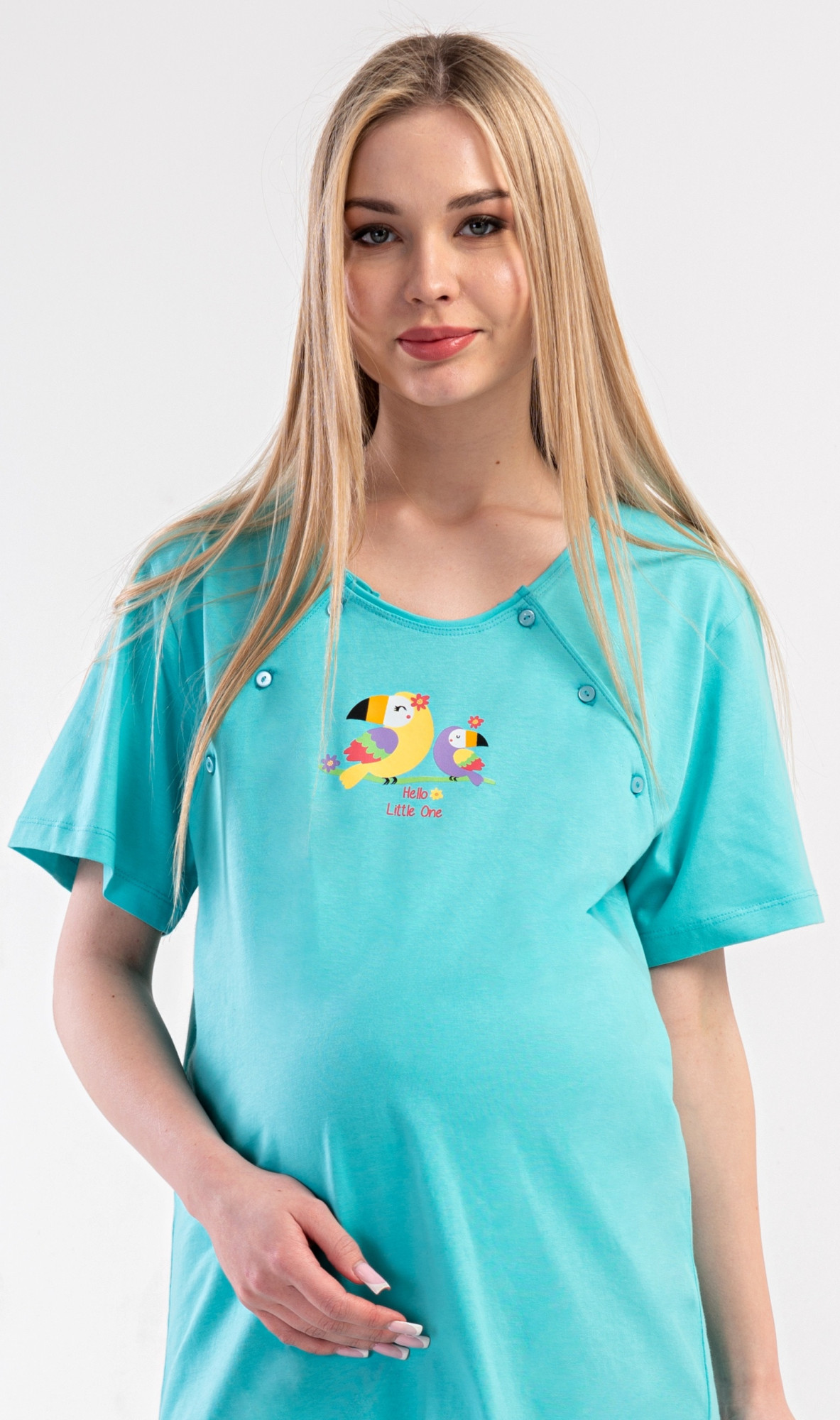 Dámska nočná košeľa Materstvo Parrot mentolová S