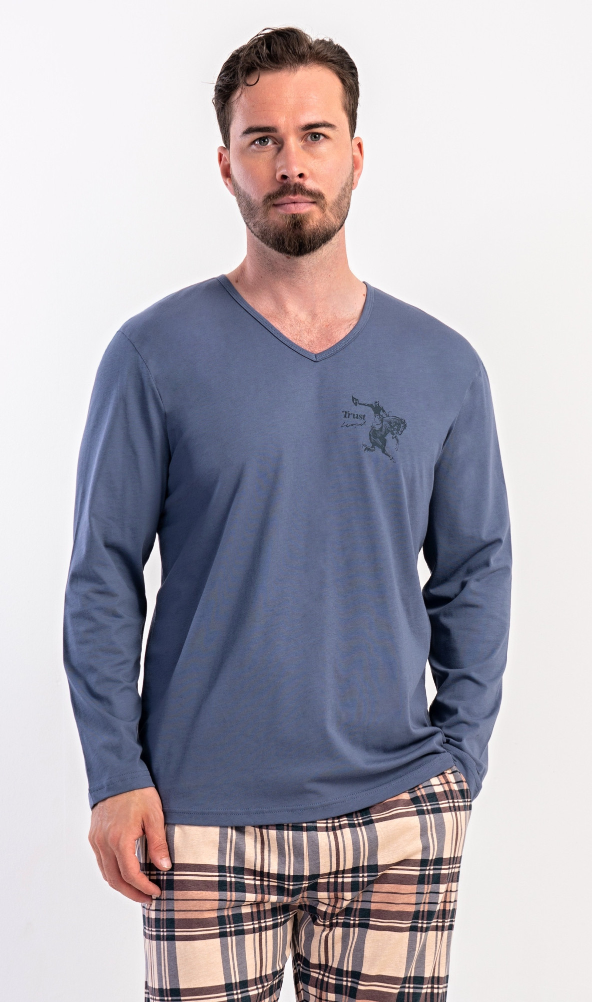 Pánske dlhé pyžamo Paul tmavě šedá M