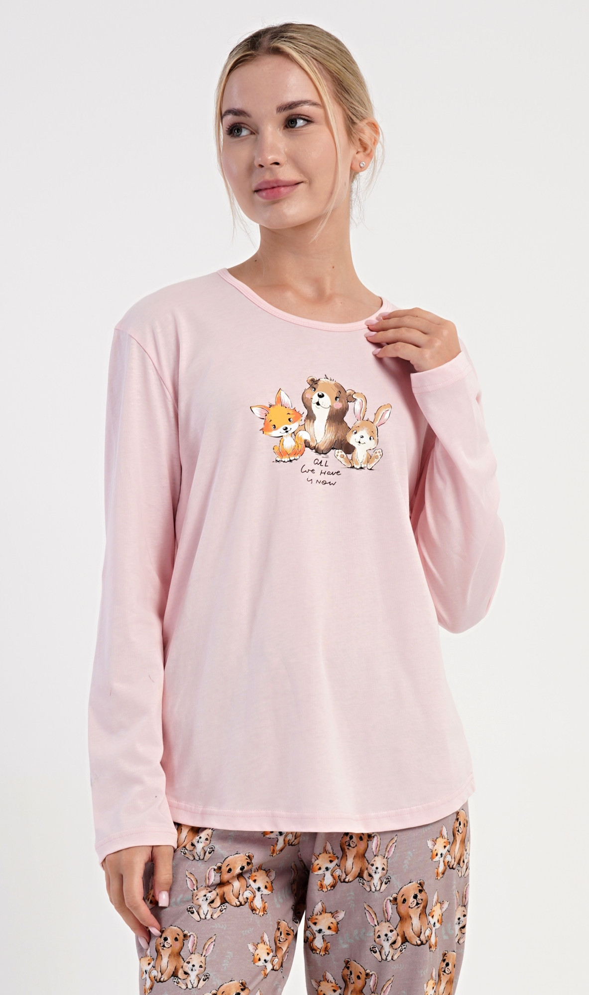 Dámske dlhé pyžamo Olivia světle lososová L