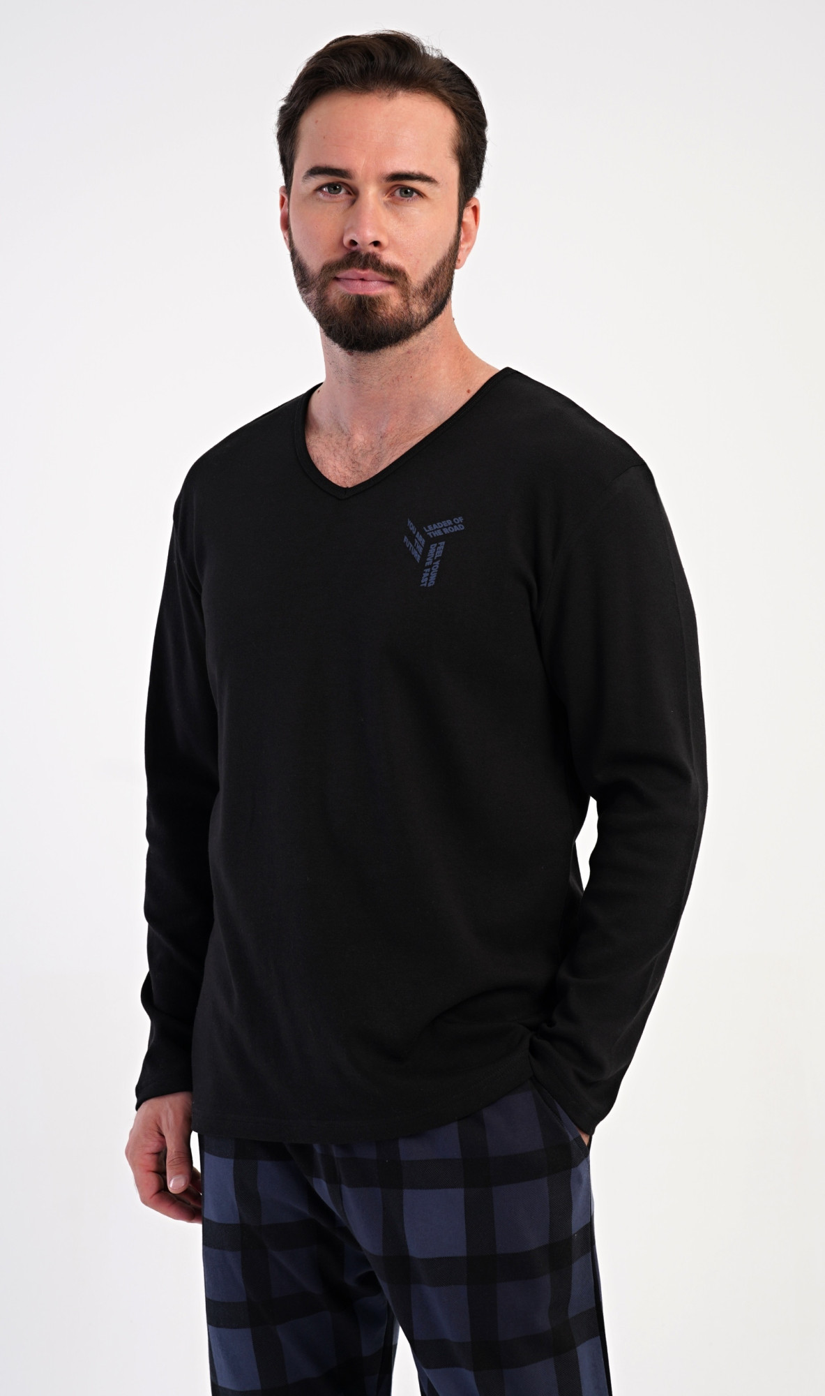 Pánske pyžamo dlhé Erik tmavě šedá XL