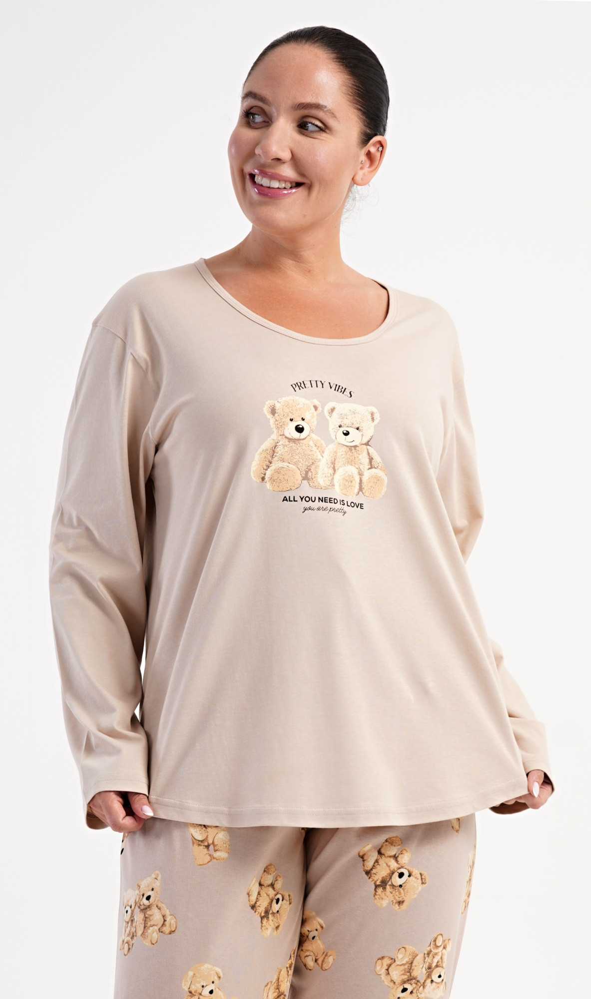 Dámske dlhé pyžamo Bears béžová 2XL