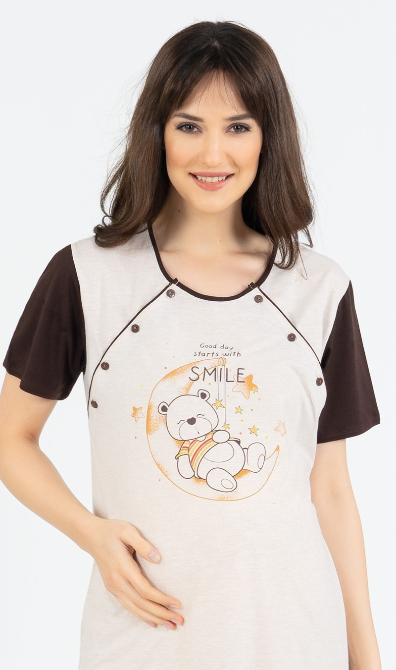 Dámská noční košile mateřská model 15179567 Smile hnědá S