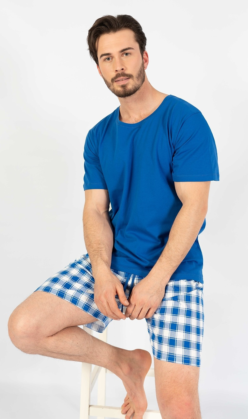 Pánske pyžamo šortky Karel modrá L