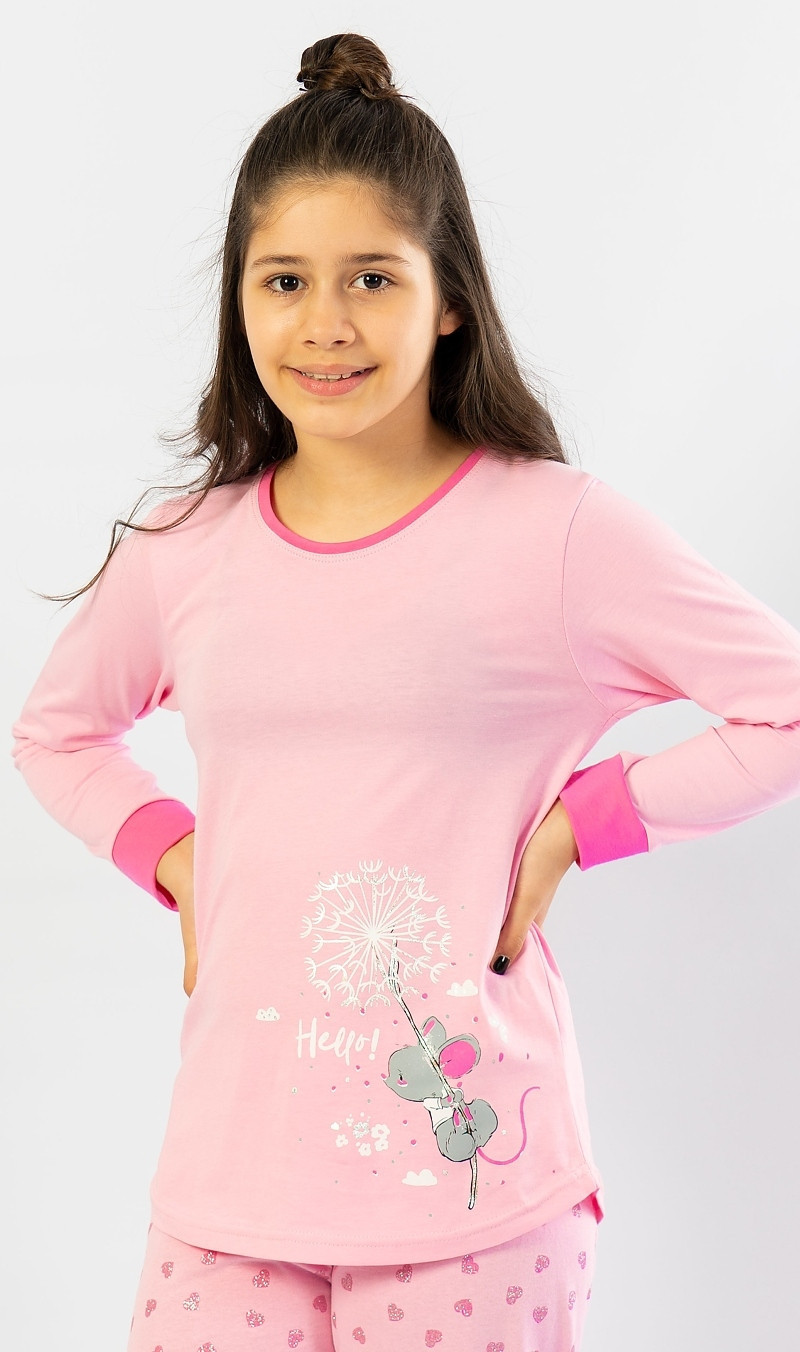 Dětské pyžamo dlouhé Malá model 15674018 - Vienetta Kids Možnost: světle růžová 3 - 4