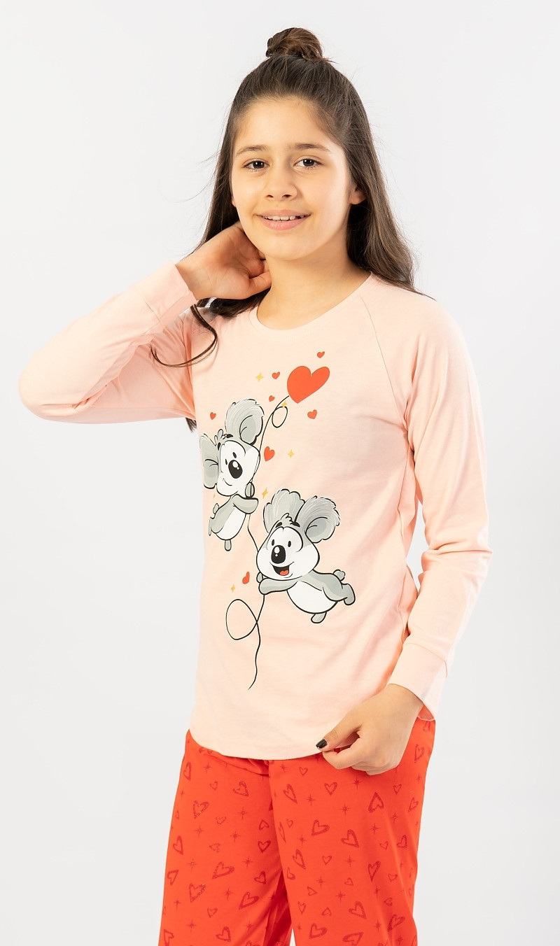 Dětské pyžamo dlouhé světle lososová 3 4 model 15742663 - Vienetta Kids
