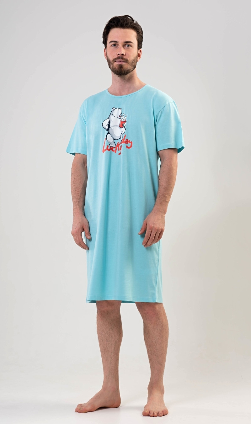 Pánská noční košile s krátkým rukávem model 17613327 - Cool Comics Možnost: azurová M