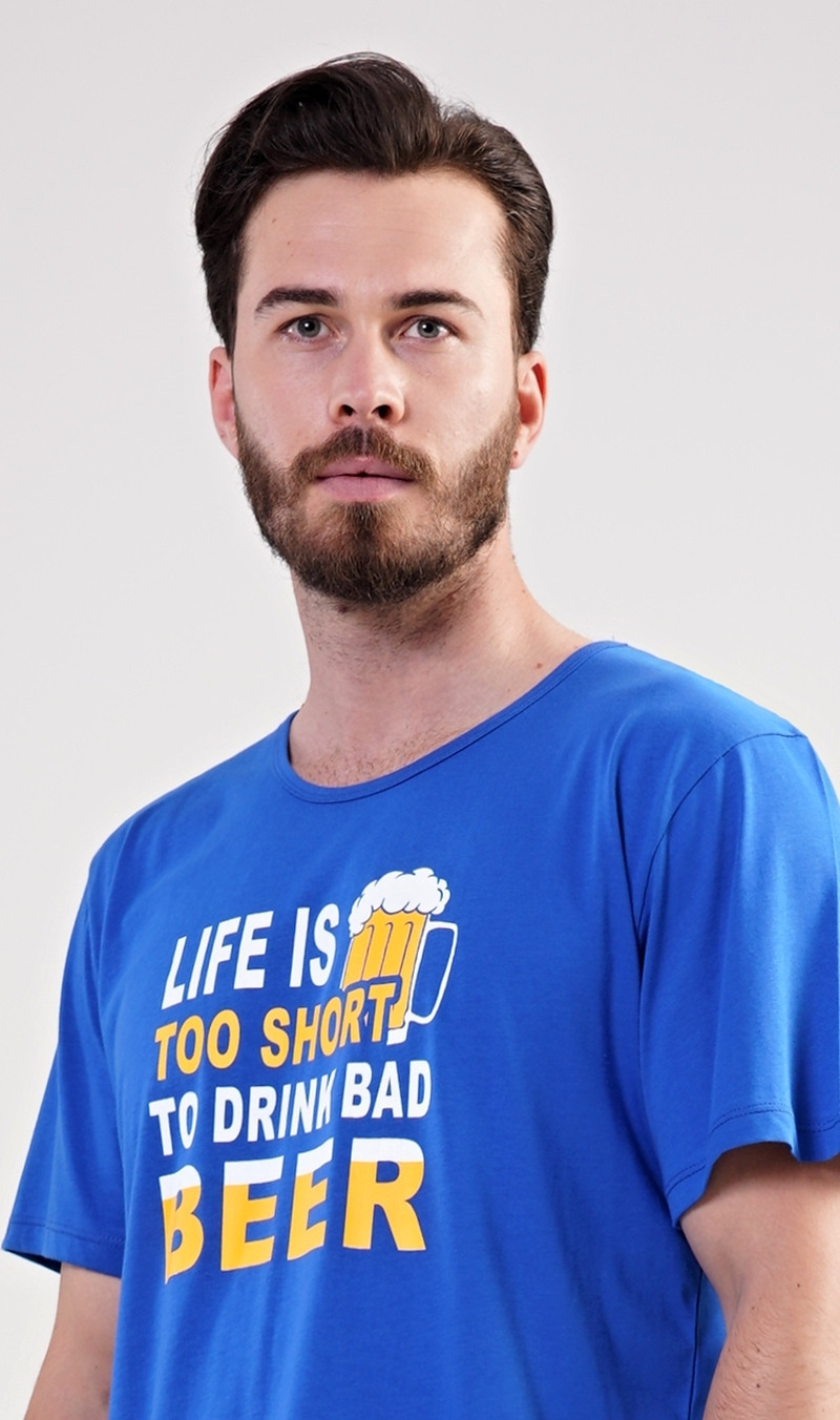 Pánské pyžamo šortky Life is beer modrá XXL