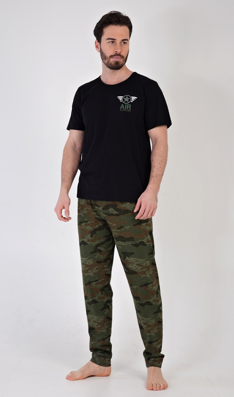 Pánské pyžamo dlouhé Air forces černá XL