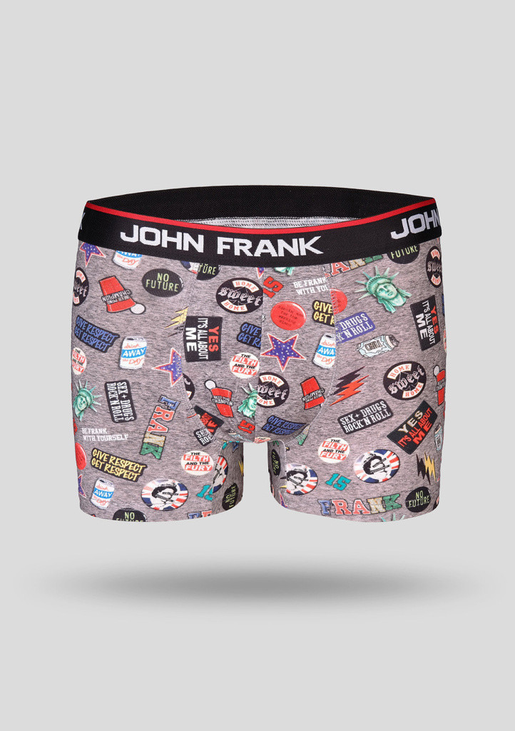 E-shop Pánske boxerky John Frank JFBD200 M šedá