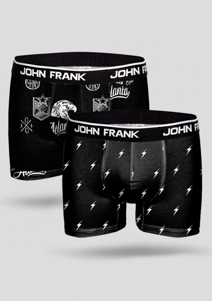 Pánské boxerky John Frank JF2BMC08 2PACK Velikost: L, Barva: černá