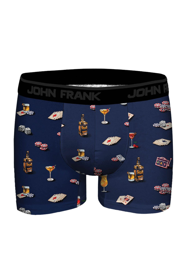 Pánske boxerky John Frank JFBDMOD136-DICE XL Tm. modrá