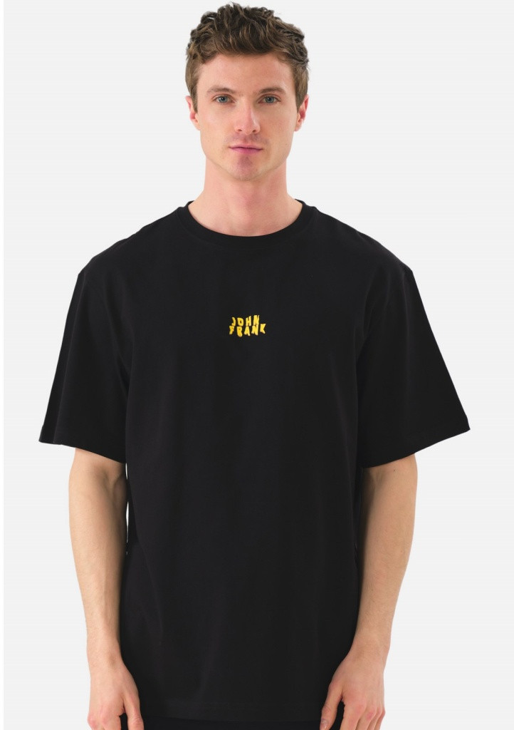 Pánské oversize tričko John Frank JFTOHY14 Černá M