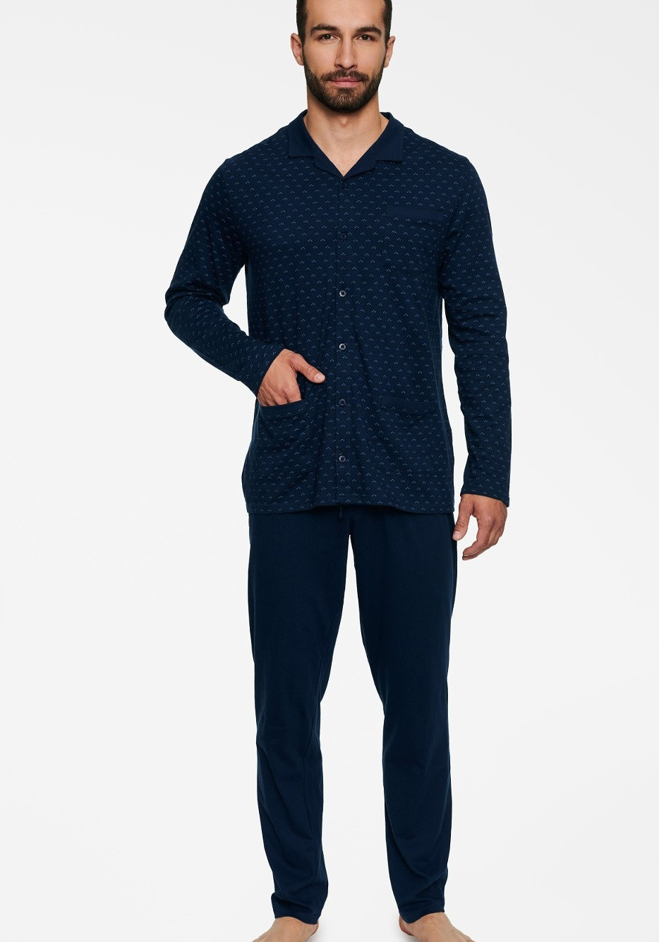 Pánské pyžamo model 17762999 Tm. modrá L - Henderson