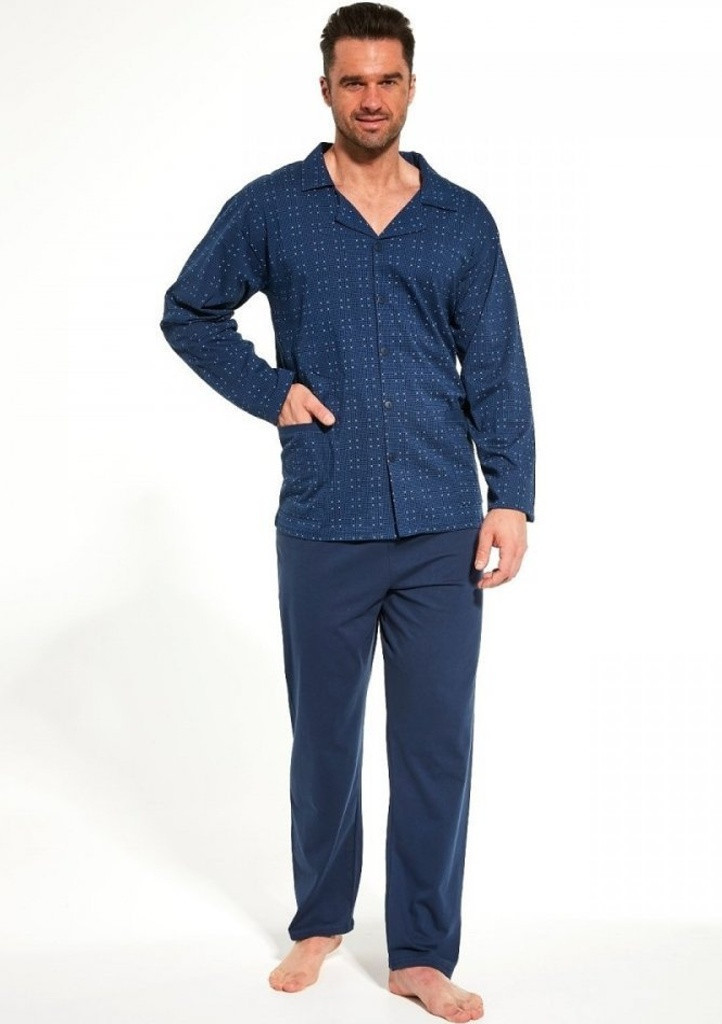 Pánské pyžamo model 17771423 Tm. modrá L - Cornette