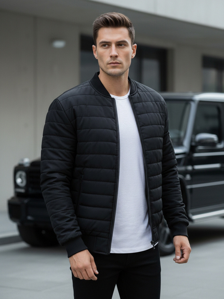 Pánska prešívaná bunda bomber čierna TX2213 M