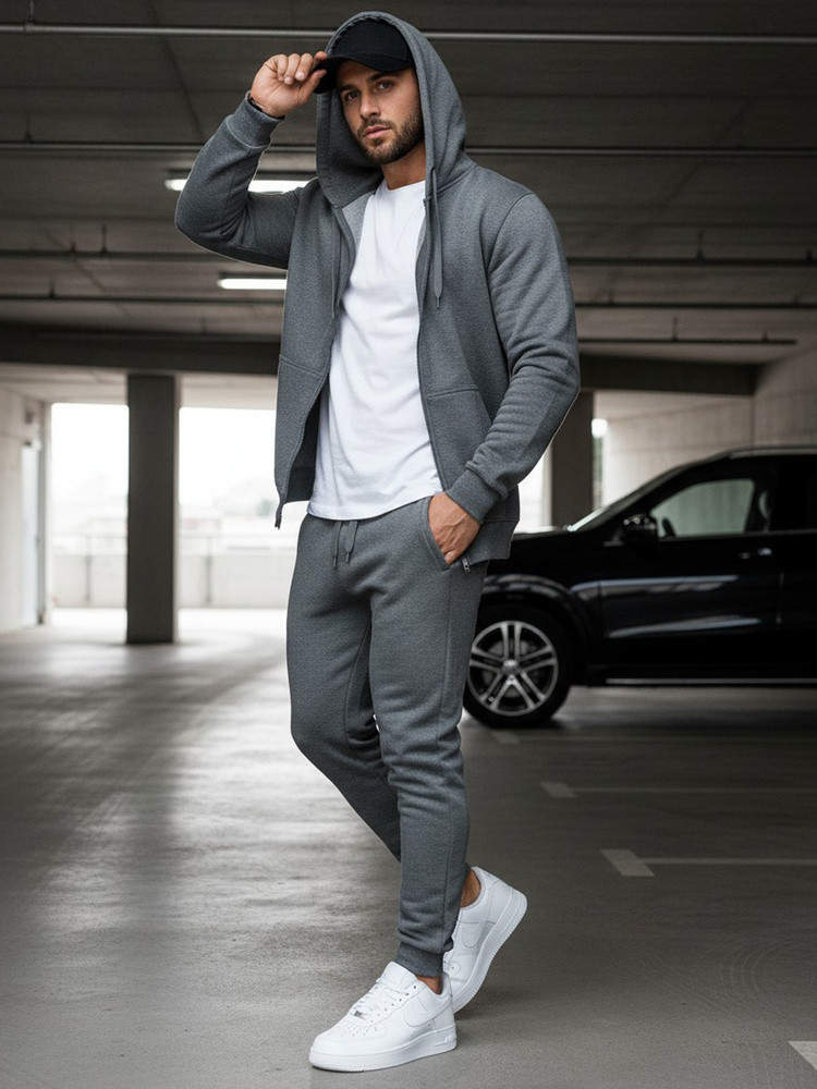 Pánské antracitové tepláky FashionStreet UX2396 L