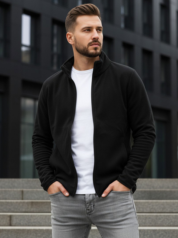 Pánská mikina na zip černá FashionStreet BX4771 XL (obrázek 4)