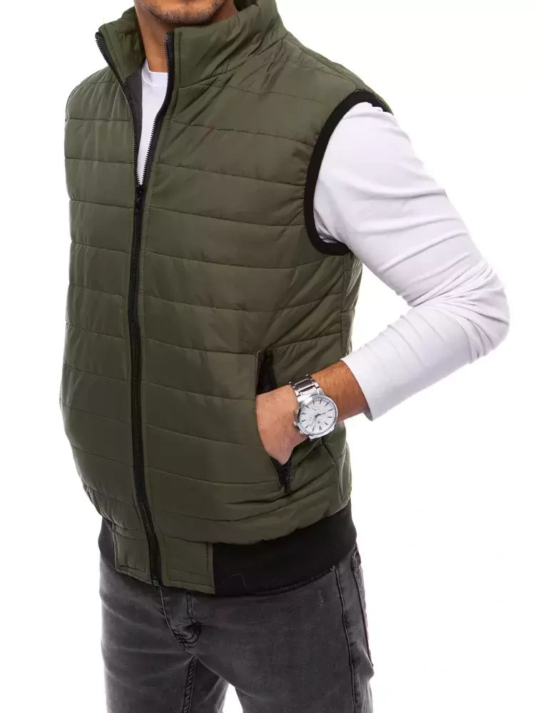 Pánská prošívaná zelená vesta FashionStreet TX4019 XXL (obrázek 3)