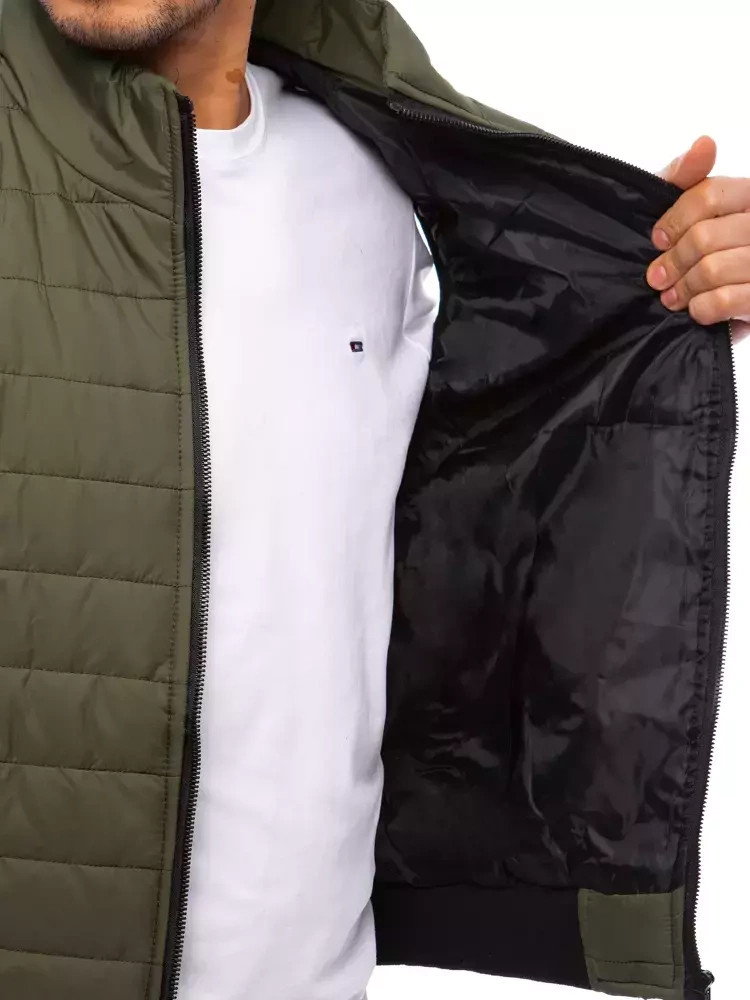 Pánská prošívaná zelená vesta FashionStreet TX4019 XXL (obrázek 4)
