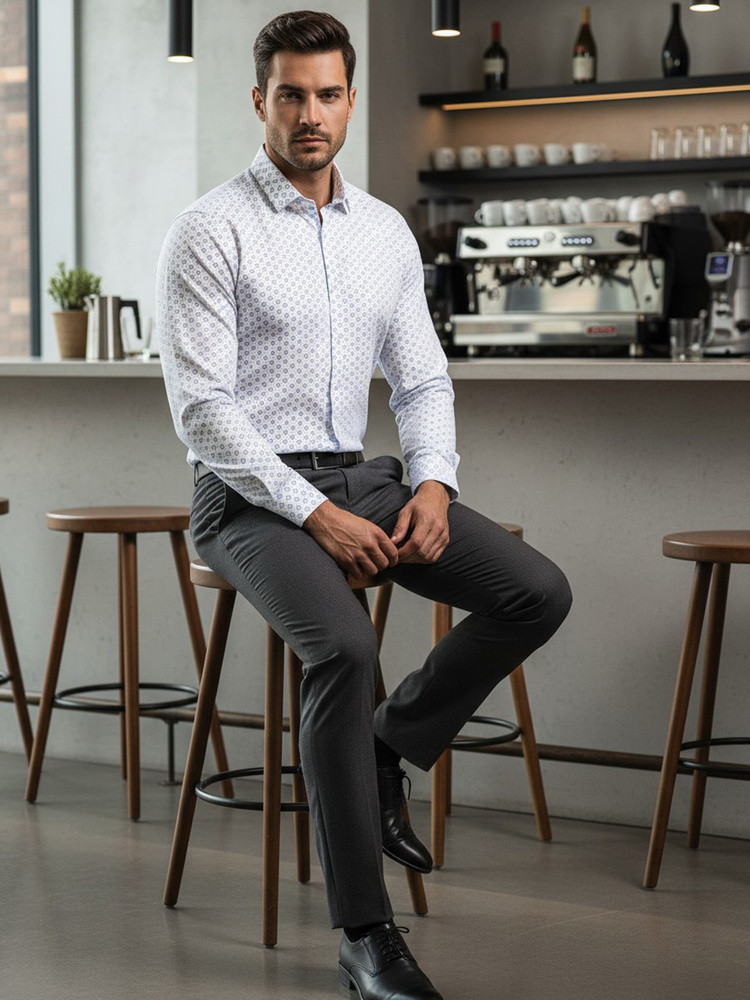 Pánská bílá košile FashionStreet DX2438 XL (obrázek 3)