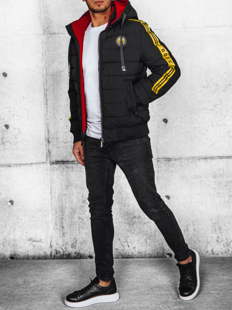 Pánská prošívaná bunda černá FashionStreet TX4649 XL (obrázek 3)