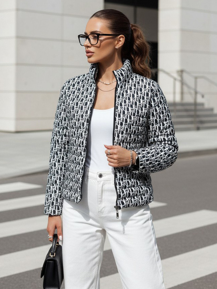 Dámská přechodná krátká prošívaná bunda MY DEAR černá FashionStreet TY4505 L (obrázek 3)