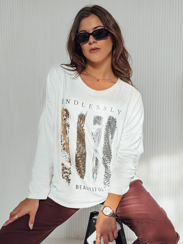MODEZINE dámská halenka oversize bílá FashionStreet RY2689 univerzita (obrázek 4)