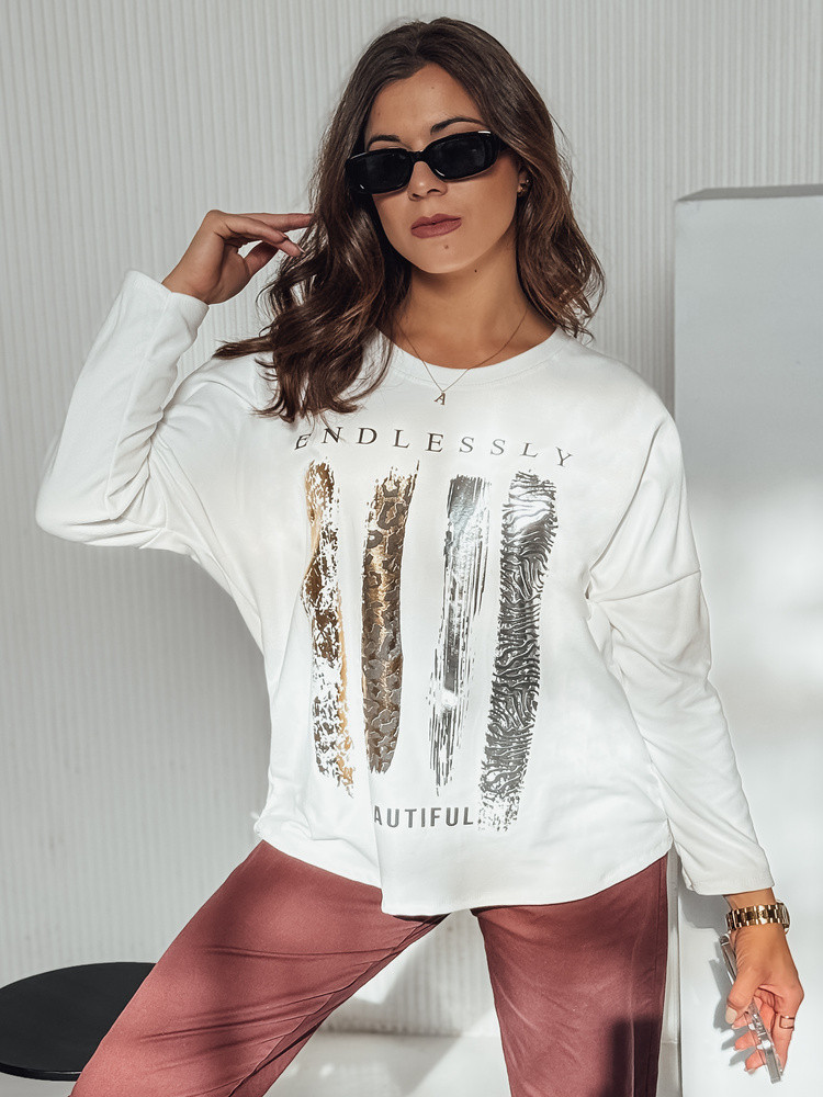 MODEZINE dámská halenka oversize bílá FashionStreet RY2689 univerzita (obrázek 3)