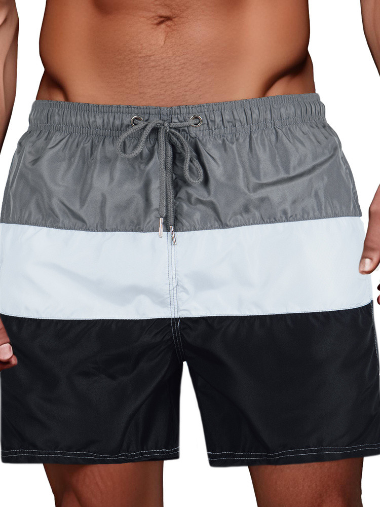 Pánské šedobílé plavecké šortky FashionStreet SX2519 XXL (obrázek 4)