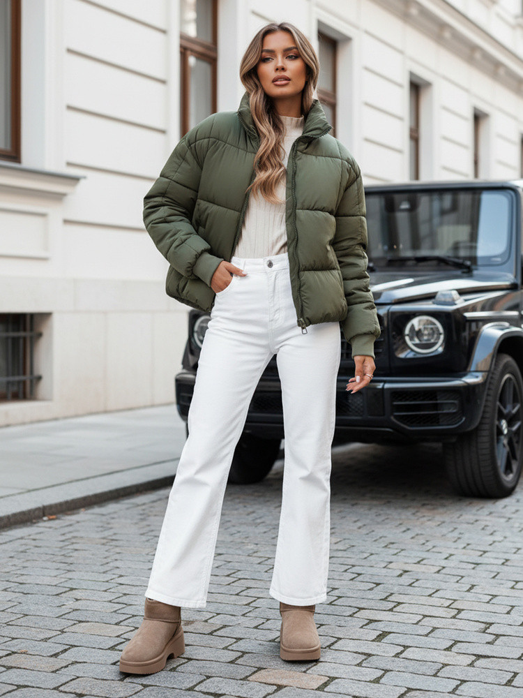 Dámská krátká zimní prošívaná bunda VIBEGIRL zelená FashionStreet TY4946 S