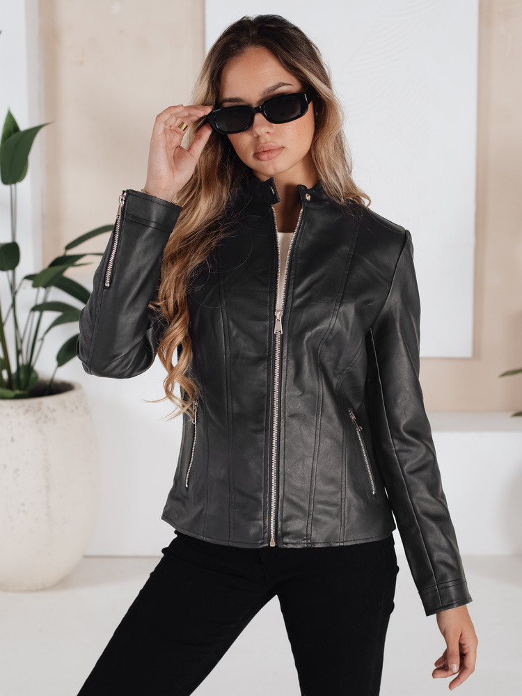 Dámská kožená bunda černá Dstreet model 21991862 - FashionStreet L