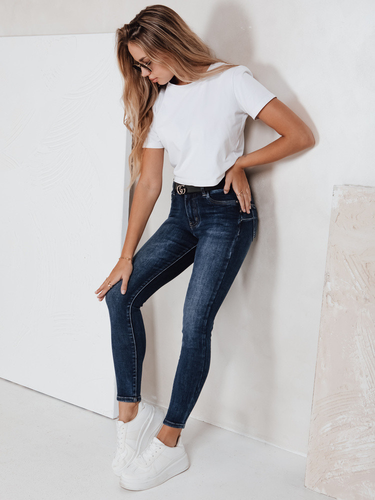 Dámské skinny džíny námořnická modř FashionStreet UY2789 s31