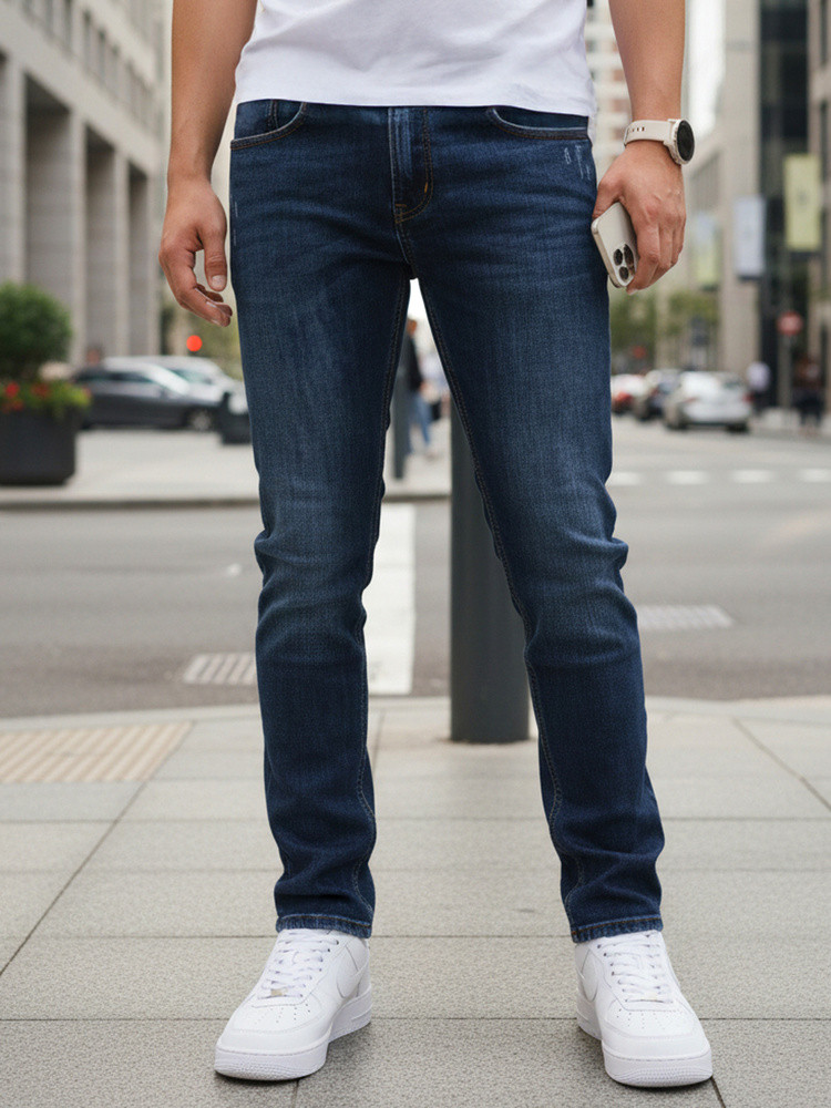 Pánske džínsy slim fit tmavomodré FashionStreet UX4479 s33