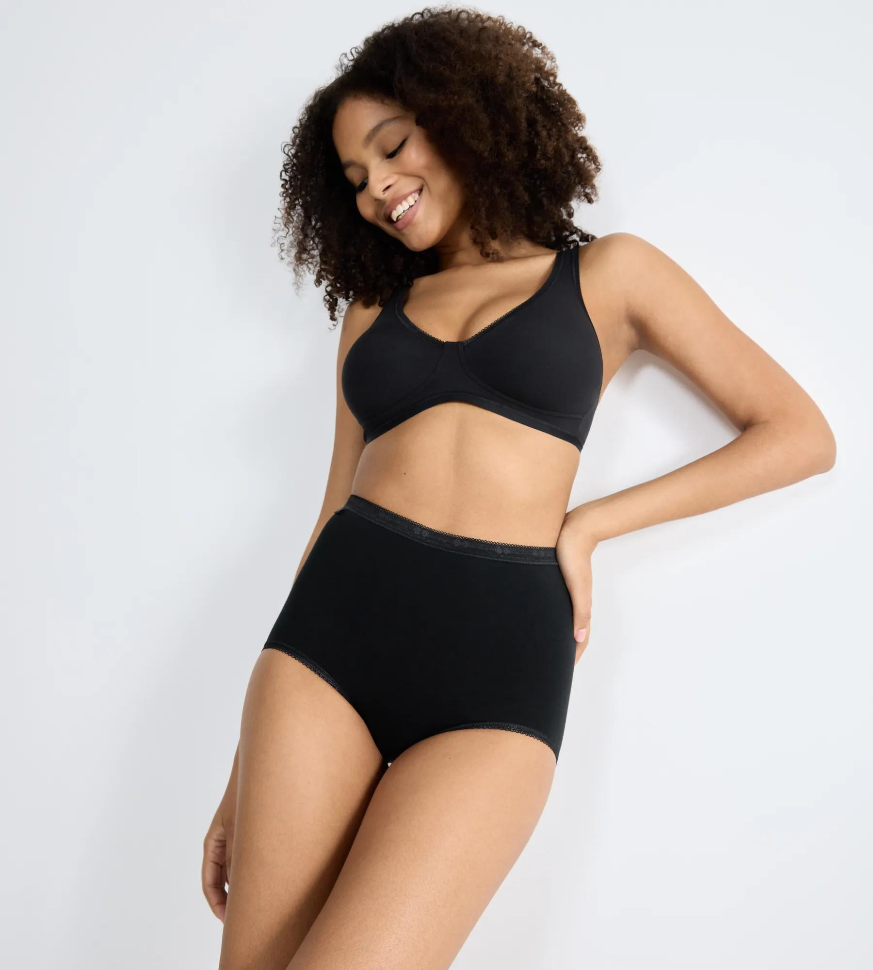 SLOGGI BASIC+ - Maxi nohavičky 3 ks - bavlna comfort Sloggi BLACK 42