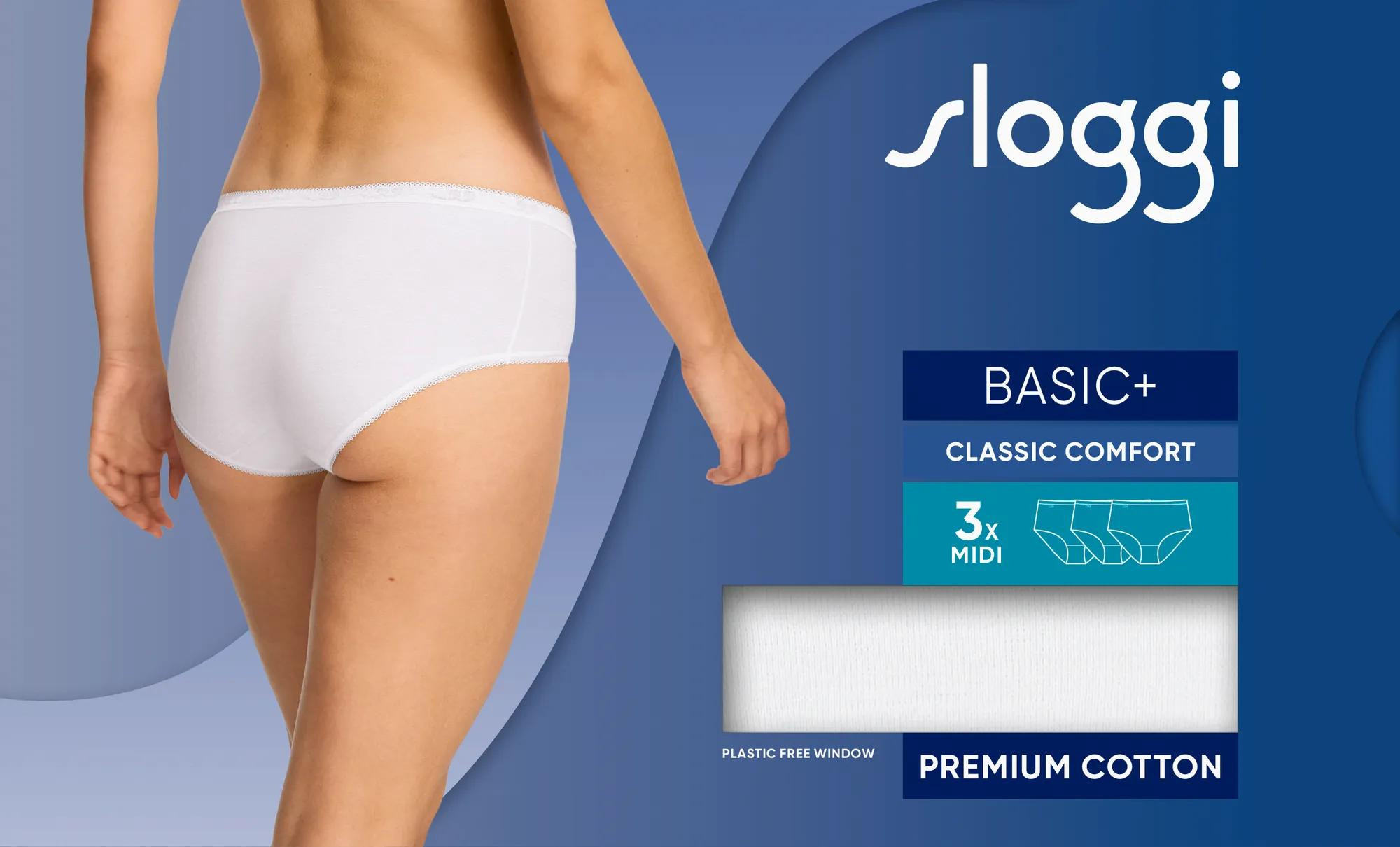 sloggi Basic+ Midi 3P - WHITE - SLOGGI WHITE - SLOGGI 44 (obrázek 10)