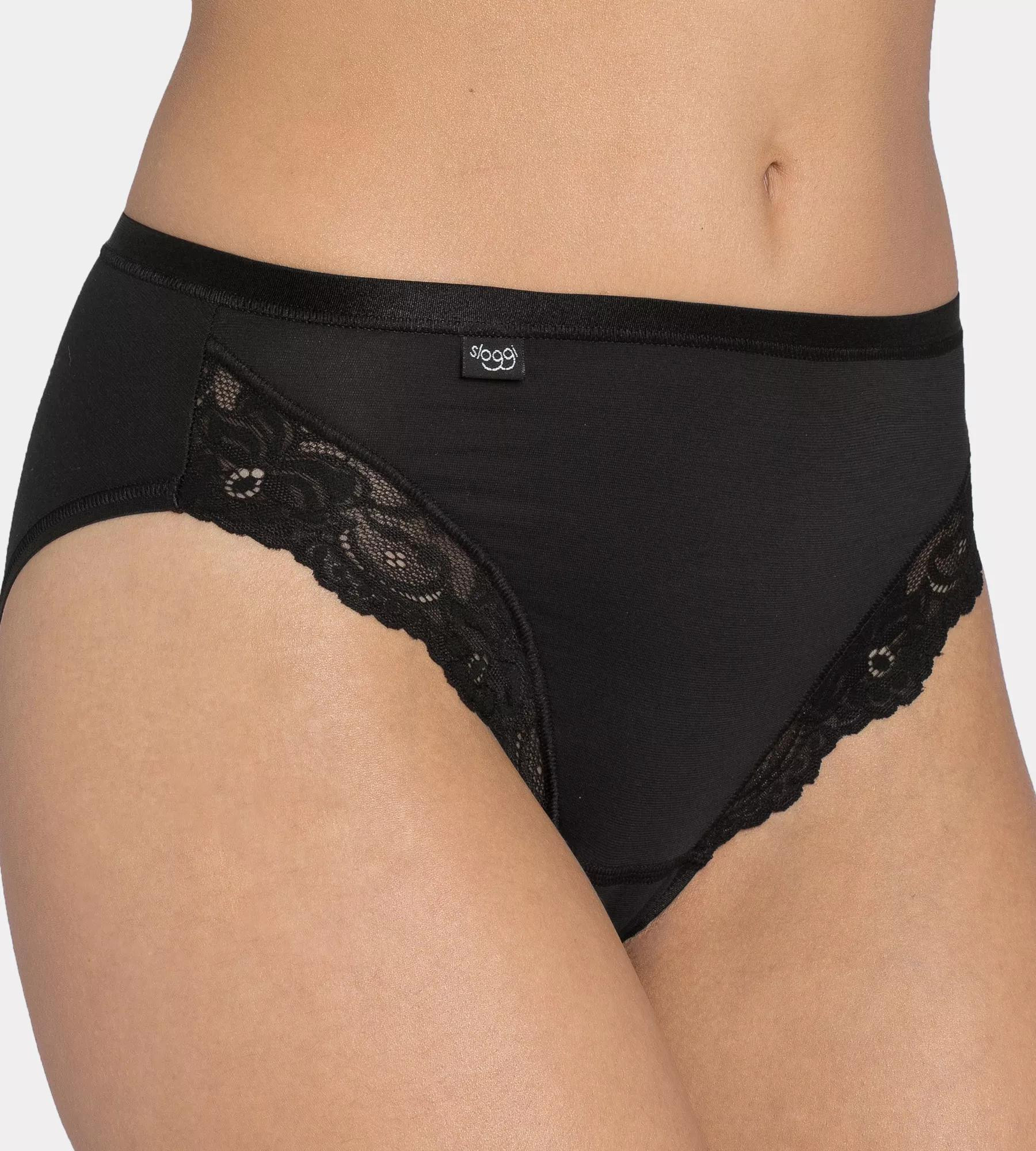 Sloggi Romance - Tai kalhotky z bavlny Supima® s krajkou Sloggi BLACK 44 (obrázek 5)