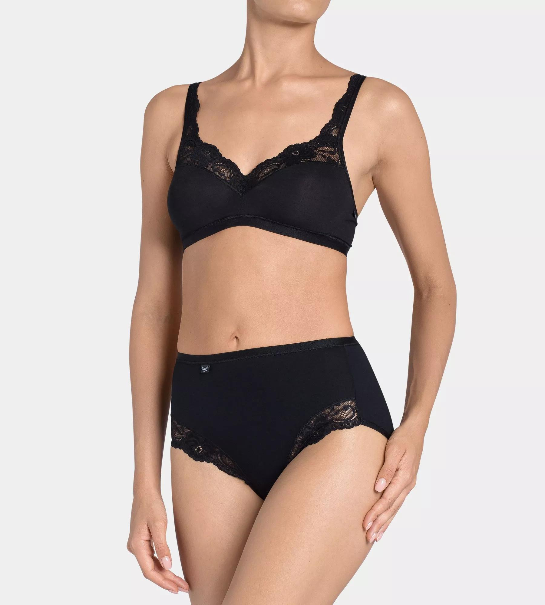 SLOGGI ROMANCE – Maxi kalhotky z bavlny Supima® s krajkou Sloggi BLACK 42
