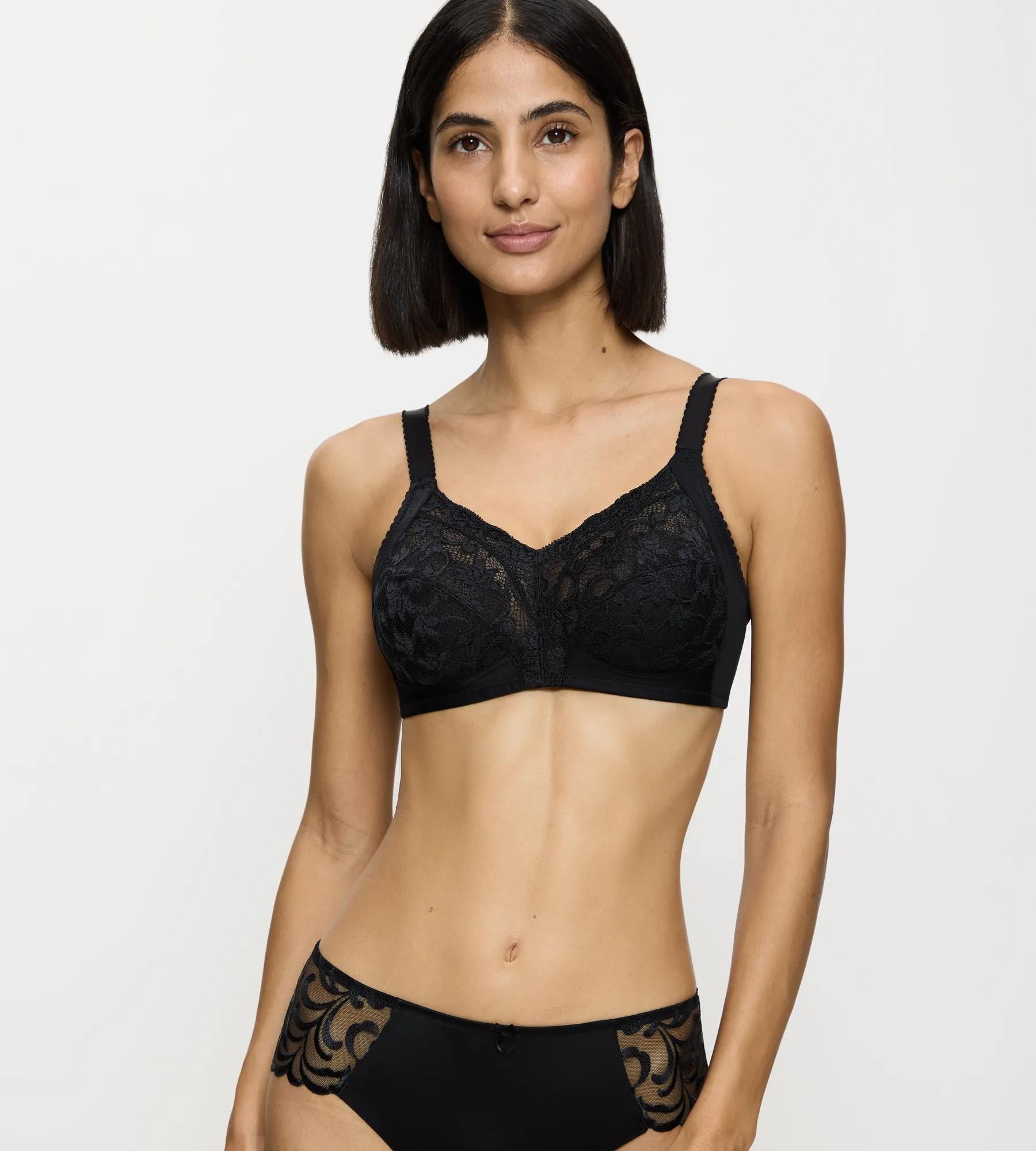 DELICATE DOREEN - Nostalgická podprsenka bez kostic pro větší velikosti Triumph BLACK 105H