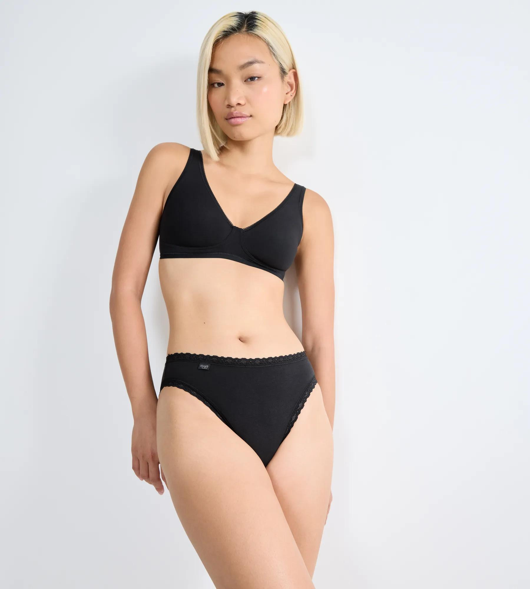 Dámské kalhotky sloggi 24/7 Cotton Lace Tai C3P - černé - SLOGGI BLACK 42 (obrázek 5)