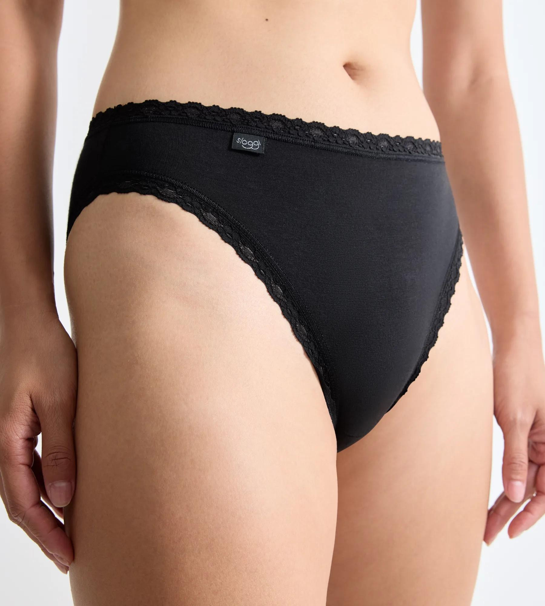 Dámské kalhotky sloggi 24/7 Cotton Lace Tai C3P - černé - SLOGGI BLACK 42 (obrázek 4)