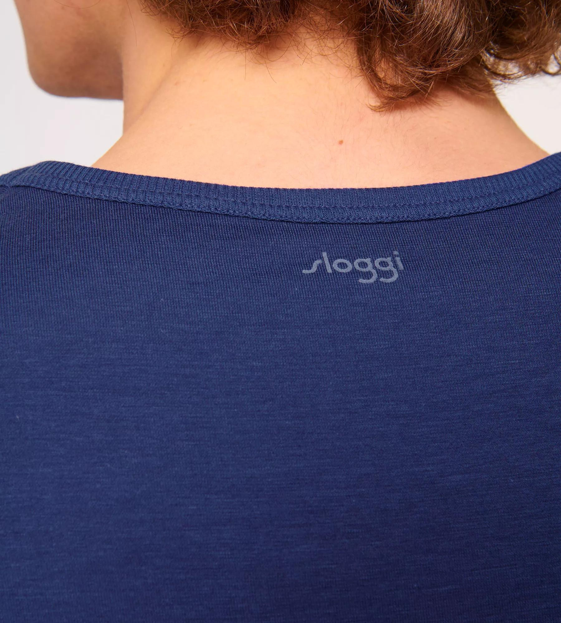 Pánské tričko GO Shirt O-Neck Regular Fit - VINTAGE DENIM - modrá 00QF - SLOGGI BLUE S